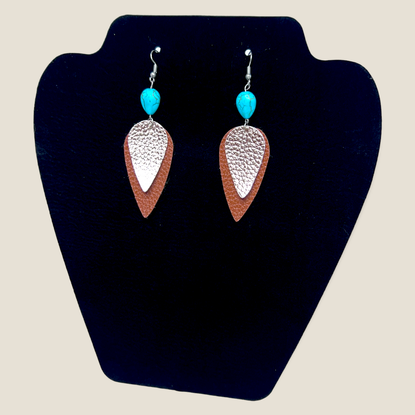 Faux leather earrings